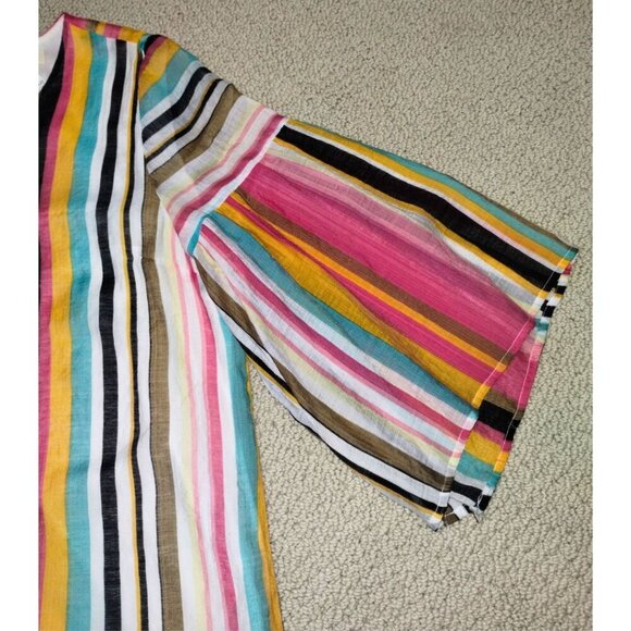 Women's Boutique Listicle Multicolor Striped Bell-Sleeve Shift Dress (Size Lg) - Picture 5 of 8